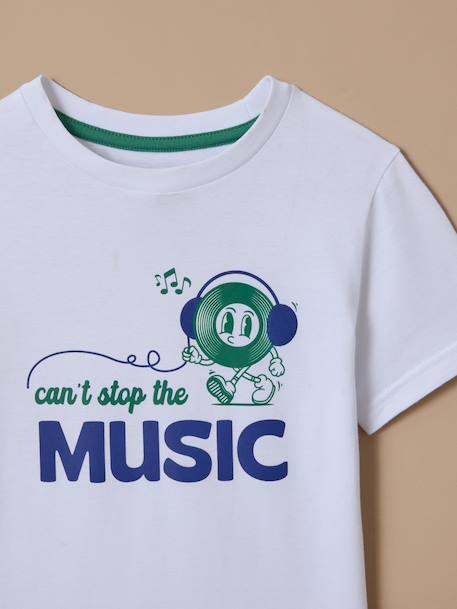 T-shirt imprimé garçon - coton biologique Blanc 2 - vertbaudet enfant 