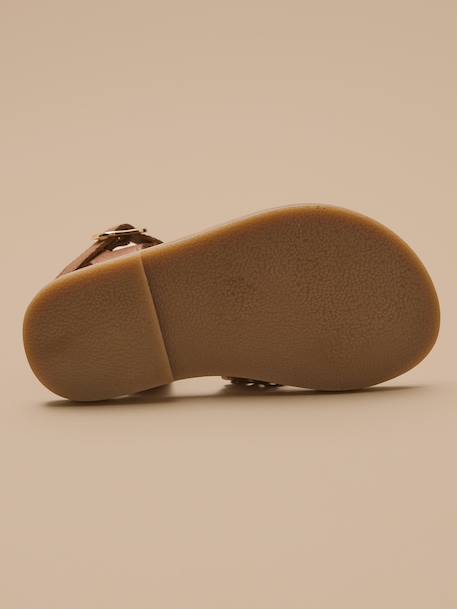 Sandales perforées fille en cuir Cognac 3 - vertbaudet enfant 