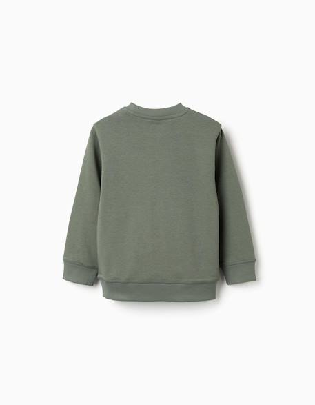 Sweat en molleton avec imprimé zy en relief Bleu foncé+Gris clair+Vert foncé 8 - vertbaudet enfant 