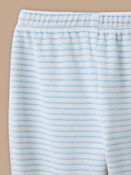 Pyjama rayé en velours bébé Rayure bleue 3 - vertbaudet enfant 