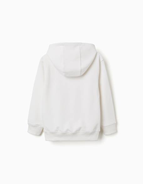 Sweat à capuche avec imprimé en relief zy Blanc+Rouge 2 - vertbaudet enfant 