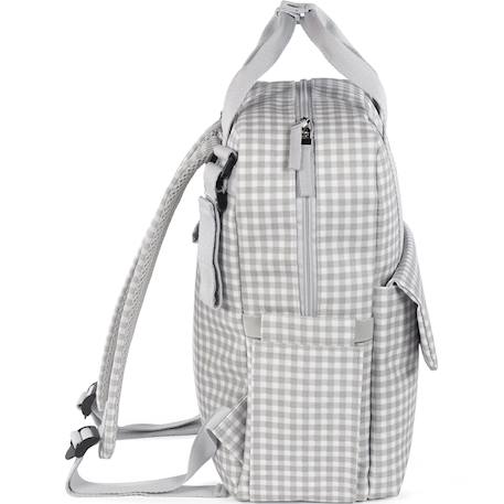 Sac à dos à langer i love vichy gris Gris, blanc 3 - vertbaudet enfant 