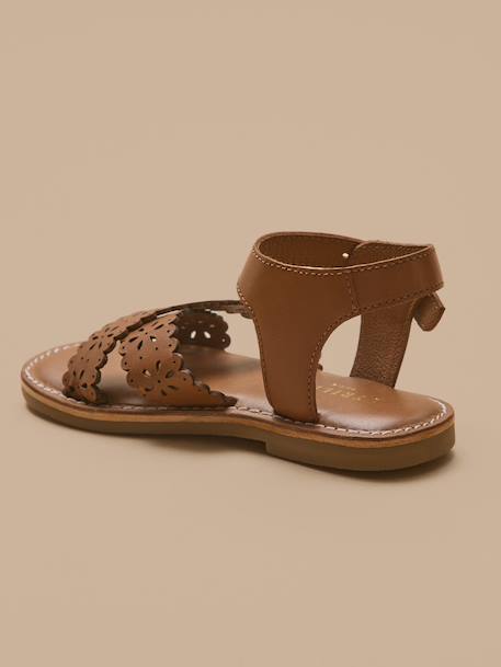 Sandales perforées fille en cuir Cognac 2 - vertbaudet enfant 