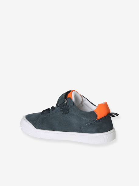 Basket garçon cuir lacets élastiqués marine 3 - vertbaudet enfant 