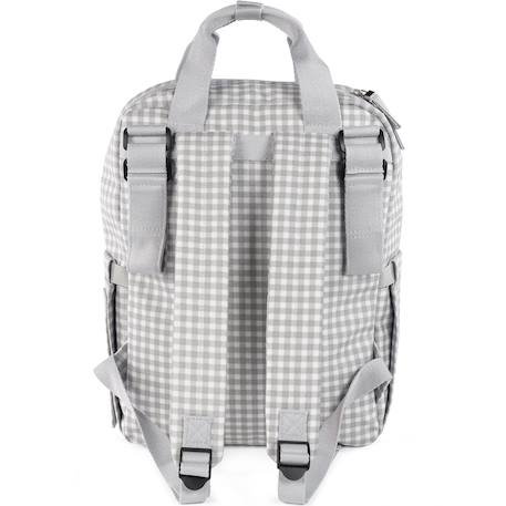 Sac à dos à langer i love vichy gris Gris, blanc 5 - vertbaudet enfant 