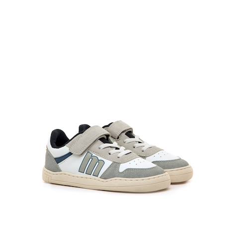 Sneakers garçon synthétique lacets- fermeture adhésive barefoot Blanc-beige+Blanco-grey+White 10 - vertbaudet enfant 