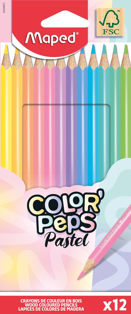 Garçon-Accessoires-Crayons de couleur color peps pastels en bois