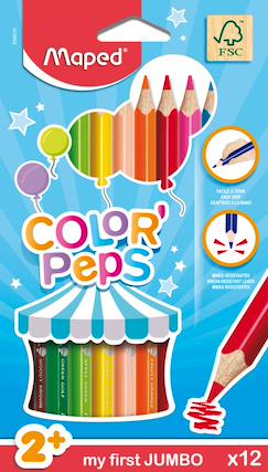 Jouet-Papeterie-Crayons de couleur jumbo en bois