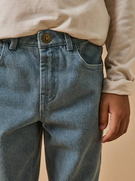 Jean relax garçon Denim bleu+Denim brut 3 - vertbaudet enfant 