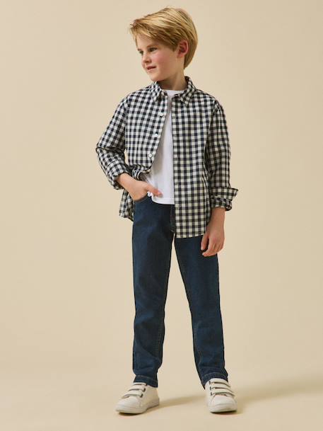 Jean droit garçon Bleu fonce uni+Bleu moyen uni 5 - vertbaudet enfant 