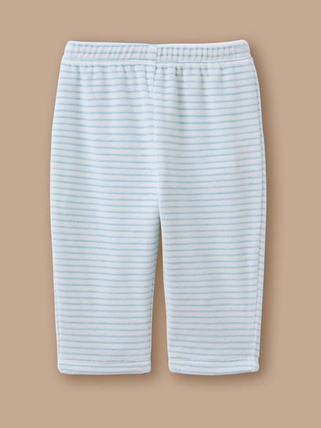 Pyjama rayé en velours bébé Rayure bleue 4 - vertbaudet enfant 