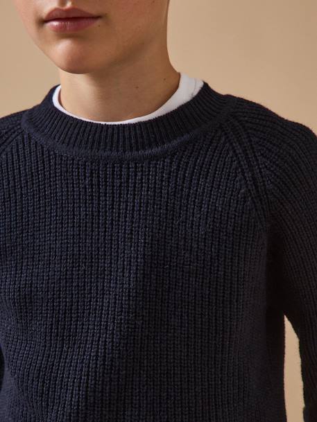 Pull en laine garçon Marine 3 - vertbaudet enfant 