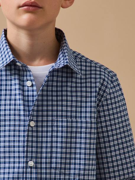 Chemise à carreaux garçon Carreaux bleu 3 - vertbaudet enfant 
