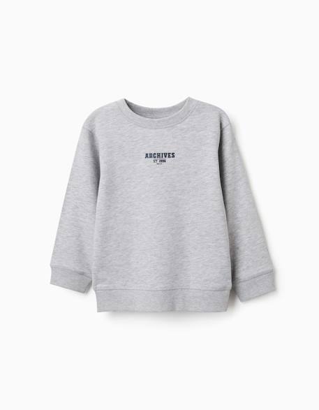 Garçon-Pull, gilet, sweat-Sweat en molleton avec imprimé zy en relief
