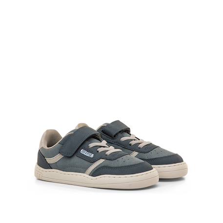 Sneakers garçon synthétique fermeture adhésive barefoot Blue+Brown 4 - vertbaudet enfant 