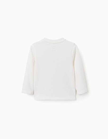 T-shirt en coton à manches longues Blanc+Bleu 2 - vertbaudet enfant 