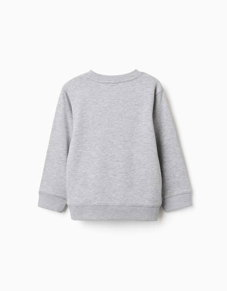 Sweat en molleton avec imprimé zy en relief Bleu foncé+Gris clair+Vert foncé 5 - vertbaudet enfant 