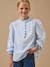 Blouse à volants Rayure bleue 1 - vertbaudet enfant 