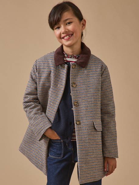 Manteau pied de poule fille  - vertbaudet enfant