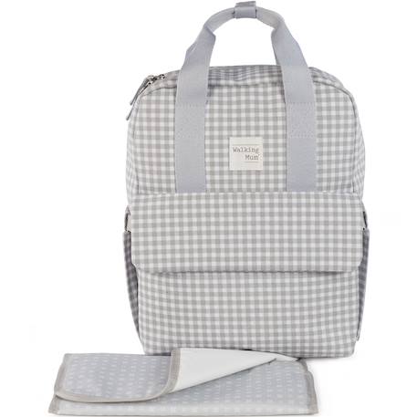 Sac à dos à langer i love vichy gris Gris, blanc 6 - vertbaudet enfant 