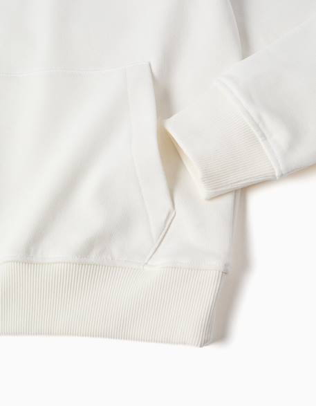 Sweat à capuche avec imprimé en relief zy Blanc+Rouge 4 - vertbaudet enfant 