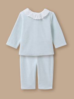 Bébé-Pyjama, surpyjama-Pyjama rayé en velours bébé