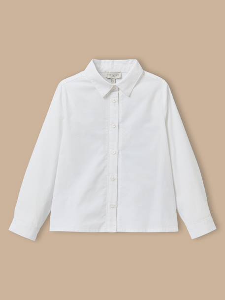 Chemise popeline de coton fille Blanc 1 - vertbaudet enfant 