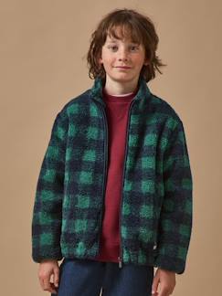 -Gilet sherpa à carreaux garçon