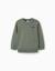 Sweat en molleton avec imprimé zy en relief Bleu foncé+Gris clair+Vert foncé 7 - vertbaudet enfant 