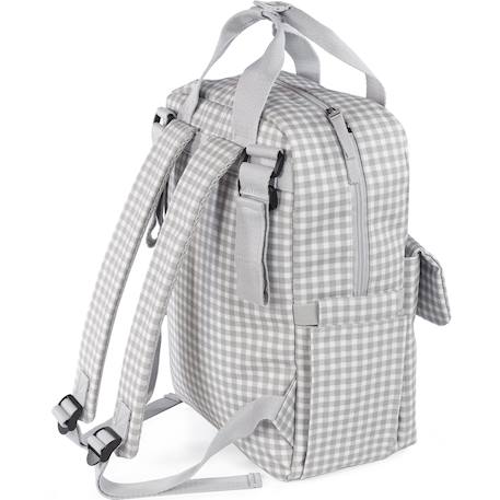 Sac à dos à langer i love vichy gris Gris, blanc 4 - vertbaudet enfant 