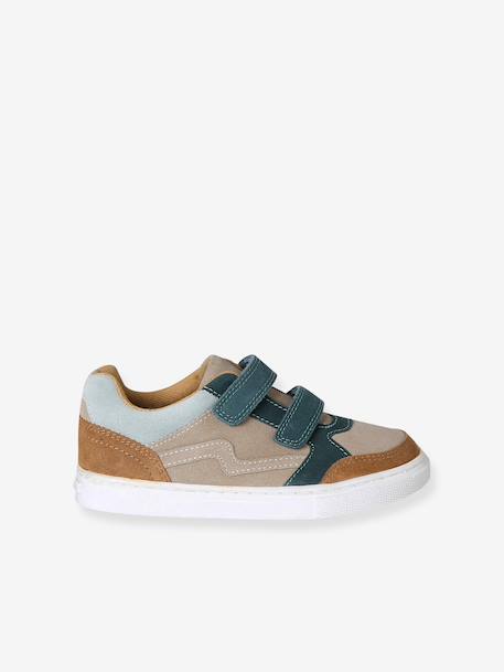 Baskets garçon cuir à scratchs lot marron 2 - vertbaudet enfant 