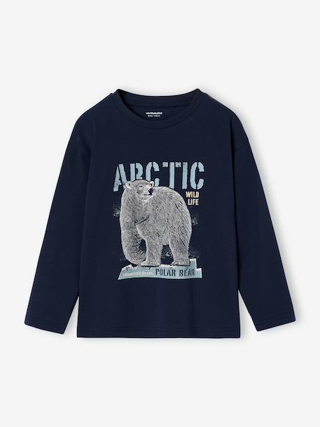 T-shirt manches longues garçon marine+vert 1 - vertbaudet enfant 