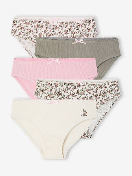 Lot de 5 culottes fille beige 1 - vertbaudet enfant 
