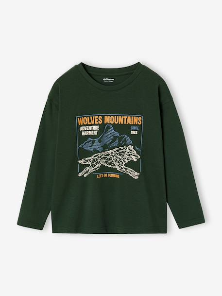 T-shirt manches longues garçon marine+vert 4 - vertbaudet enfant 