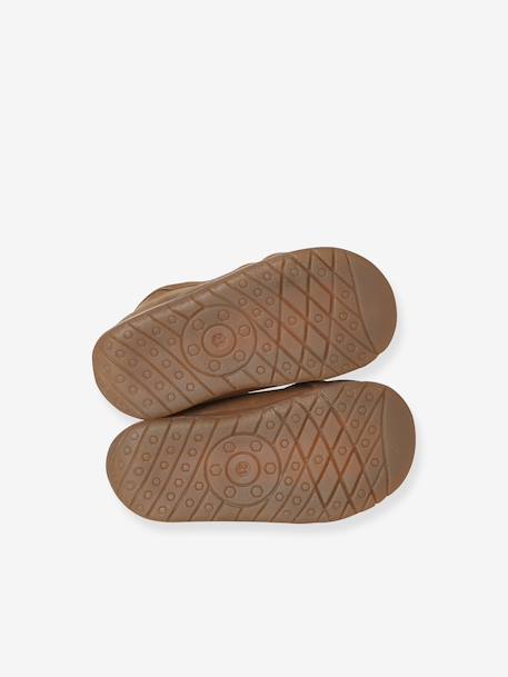 Chaussons bébé cuir souple zip marron+vert sauge 5 - vertbaudet enfant 