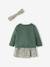 Ensemble bébé fille 3 pièces robe cardigan bandeau bleu grisé+corail+vert+vieux rose 22 - vertbaudet enfant 