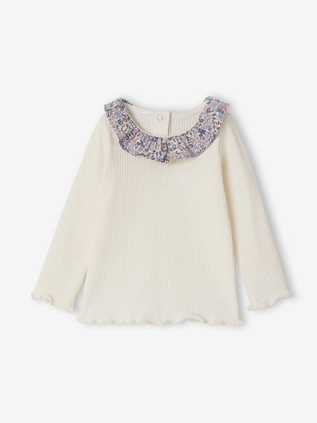 T-shirt manches longues bébé fille écru 1 - vertbaudet enfant 