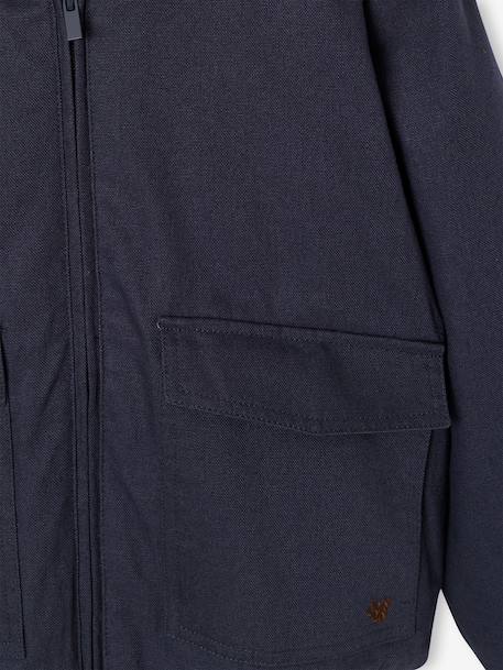 Blouson garçon en toile caramel+gris ardoise 14 - vertbaudet enfant 