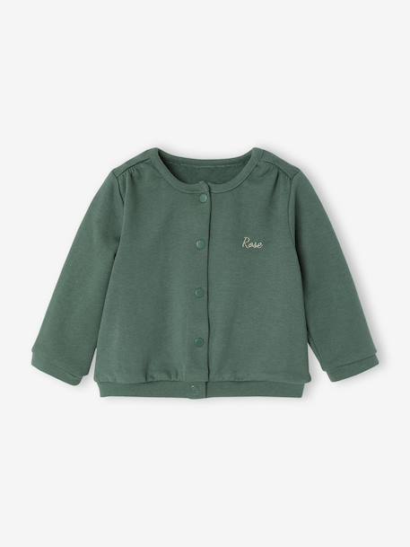 Ensemble bébé fille 3 pièces robe cardigan bandeau bleu grisé+corail+vert+vieux rose 20 - vertbaudet enfant 
