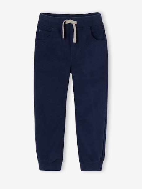Pantalon garçon jogger facile à enfiler bleu grisé+caramel+kaki+marine 16 - vertbaudet enfant 