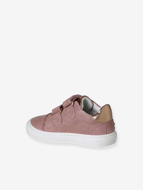 Baskets bébé fille cuir à scratchs blanc+or+rose poudré 19 - vertbaudet enfant 