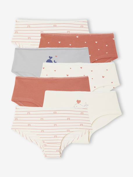 Lot de 7 shorties fille beige 1 - vertbaudet enfant 