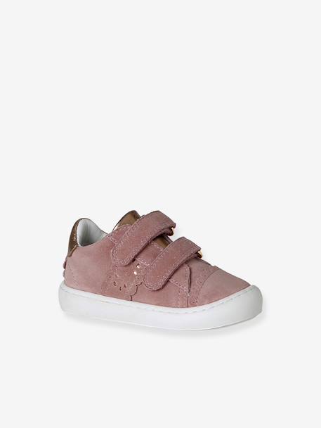 Baskets bébé fille cuir à scratchs blanc+or+rose poudré 17 - vertbaudet enfant 