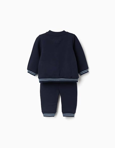 Ensemble de jogging en coton peigné à rayures Bleu foncé 2 - vertbaudet enfant 