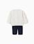 Ensemble de jogging en coton peigné avec broderie en bouclettes Blanc 2 - vertbaudet enfant 