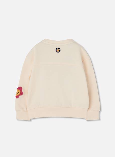 Sweat-shirt fille en molleton avec emojis Blanc 3 - vertbaudet enfant 