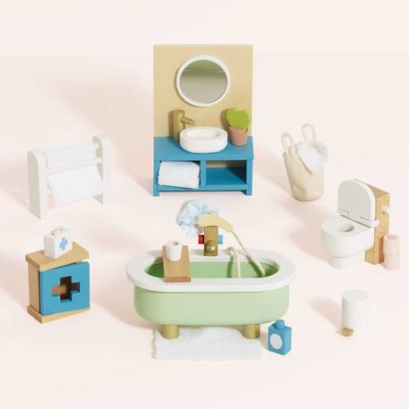 Salle de bain pour maison de poupées Beige 6 - vertbaudet enfant 