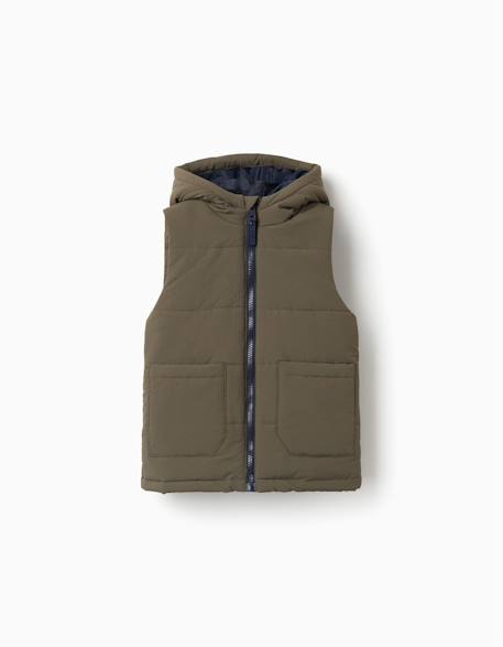 Garçon-Manteau-Doudoune sans manches avec capuche et poches