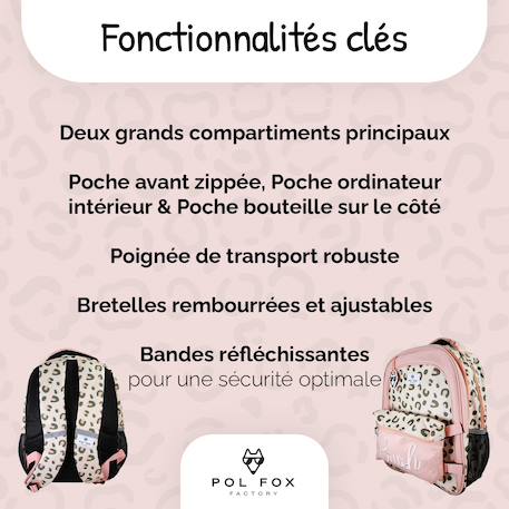 Sac à dos scolaire réversible 2 compartiments Crush Rose 2 - vertbaudet enfant 