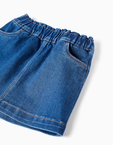 Jupe en jean avec 4 poches Bleu 4 - vertbaudet enfant 